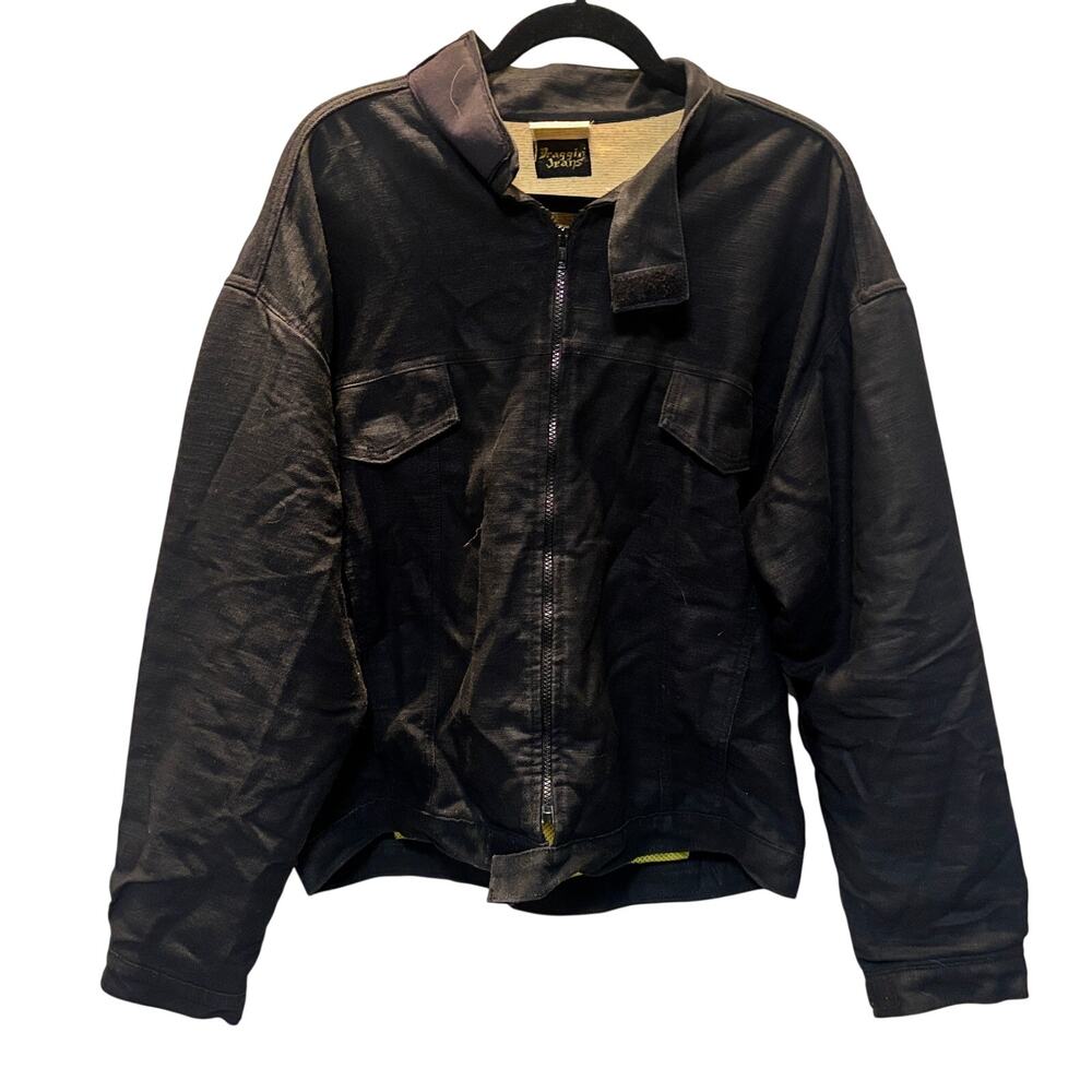 Draggin Jeans Kevlar Jacket Mens Large Black Full Zip Motorcycle Made Australia
